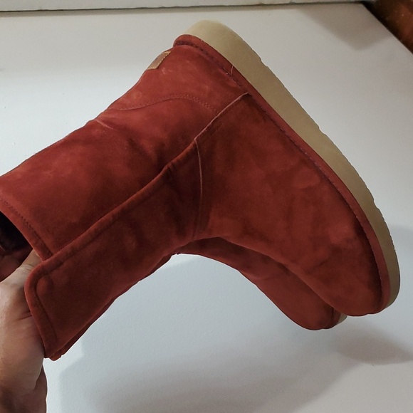 UGG COLLECTION ABREE SUEDE WOMEN SHORT BOOTS RUST size 8 - Picture 5 of 8